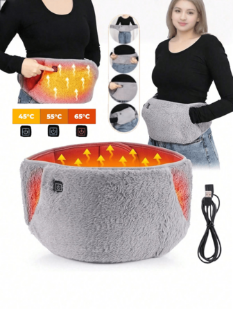 1 st elektrisk värmedyna, värmehandvärmare med påse, värmebälte för att värma händer, mensvärk och ledvärk, 3-nivås temperaturkontroll, låg strömförbrukningsvärmare, oumbärlig för vinterresor, perfekt present till kvinnor som födelsedagar, mors dag, alla hjärtans dag (USB-driven)