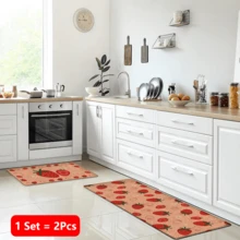 1 tấm thảm trải sàn nhà bếp, phòng tắm, phòng giặt bằng vải lanh in họa tiết dâu tây, hình chữ nhật in 3D, thích hợp cho phòng khách, phòng ngủ, hành lang, phòng tắm, phòng giặt - Thảm polyester, trang trí nhà cửa trong nhà và ngoài trời. - Nhiều màu - Xem 13