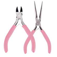 2件套精密珠宝钳 - 尖嘴钳 + 斜口钳，带锯齿钳口的尖嘴钳，小型斜口钳，适用于手工制作，可用于珠宝制作、吉他弦切割、金属丝弯曲、DIY - 彩色 - 查看 12