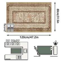 1pc Rug/Carpet/Area Rug/Bath Mat/Bath Rug/Door Mat/Runners/Runner Rug, American Classical Romantic Artistic - Tropical Plant - Floral Leaf Retro Pattern - Long Runner Rug, Suitable For Bathroom, Kitchen, Entryway, Hallway, Bedside, Living Room, Bedroom, Soft & Washable, Home Decor - Multicolor - View 16