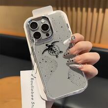 Esta funda negra con estampado de lunares de tortuga es compatible con varios modelos de teléfono, como OPPO Reno 16E/15/14/13/12/11/PRO/PLUS/PROMAX/MINI, S/A/M/NOTE, S/G/EDGE/E, Transition Spark/HANTOM/CAMON/INFINIX, Honor 400/PLAY/X/Y, OPPO Reno/A/F, OPPO Reno 14/Redmi/POCO/NOTE, etc. Transparente, sencilla, elegante y duradera, está hecha de TPU. Es ideal para celebraciones como San Valentín, Halloween y Navidad, y es ideal para uso personal o como regalo. - transparente - Ver 3
