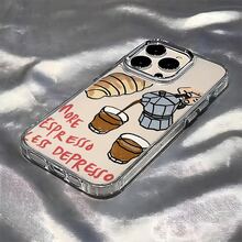 Esta funda con estampado de pan de café es compatible con varios modelos de teléfono, como OPPO Reno 16E/15/14/13/12/11/PRO/PLUS/PROMAX/MINI, S/A/M/NOTE, S/G/EDGE/E, Transition Spark/HANTOM/CAMON/INFINIX, Honor 400/PLAY/X/Y, OPPO Reno/A/F, OPPO Reno 14/Redmi/POCO/NOTE, etc. Transparente, sencilla, elegante y duradera, está hecha de TPU. Es ideal para celebraciones como San Valentín, Halloween y Navidad, ideal para uso personal o como regalo. - transparente - Ver 2