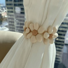 1 buc/2 buc/4 buc cleme pentru perdele, cleme pentru perdele în formă de floare, accesorii pentru perdele, cleme drăguțe pentru perdele, cadou de decor pentru sufragerie, ziua de naștere/absolvire - Bej - Vizualizare 5