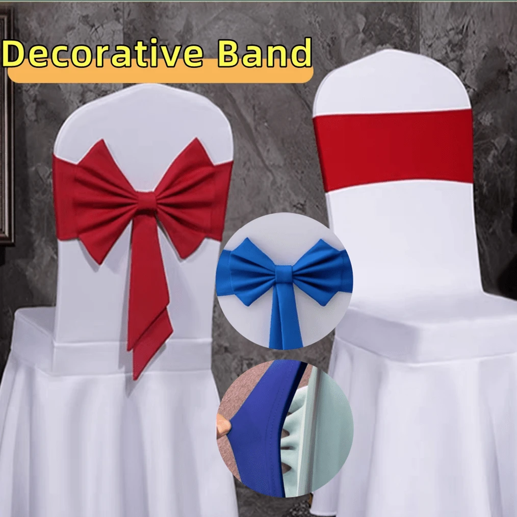 1/10pcs Thickened Air Layer Bowknot Chair Back Decorative Bands, Durable & Washable, Suitable For Outdoor Restaurant, Wedding Party, Holiday, Hotel, Conference, Banquet, Wedding Supplies, Home Decor. Great For Wedding Party, Baby Shower, Birthday Party, Halloween/Thanksgiving/Christmas Party, Graduation Ceremony, School Opening Ceremony, Interactive Party Atmosphere Supplies - Multicolor - View 1