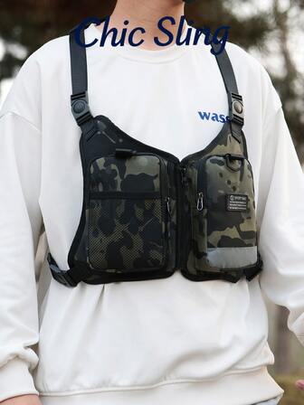 SHILAN Nueva bolsa de pecho para hombres, nueva bolsa de hombro multifuncional y simple, pequeña bolsa cruzada de viaje