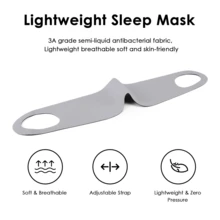 Zero Pressure Sleeping Mask - Lightweight Ear-Hanging Sleeping Mask, Breathable And Sun-Protective Eye Mask With Elastic Ear Straps, Unisex Soft And Comfortable, Beige Travel Eye Mask, Thin Sleeping Eye Mask, Includes A Pair Of Ear Plugs - 米色 - 查看 3