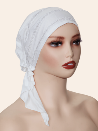 1개 여성용 탄성 슈퍼 소프트 밀크 실크 패션 모자, 섬세한 레이스 트림, 다양한 경우에 매일 착용하는 세련된 헤어 케어 모자