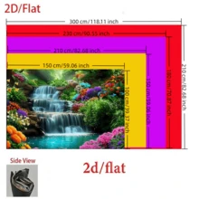 1pc Forest Background Fabric With Flower Waterfall Background Design, Polyester Fabric High-Definition Printing, Suitable For Parties, Courtyards, Home Wall Decorations, Weddings, Birthdays And Photography Props - Multicolor - View 2