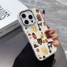 Esta funda de teléfono con  de calabaza de Halloween es compatible con varios modelos de teléfono, incluyendo OPPO Reno 16E/15/14/13/12/11/PRO/PLUS/PROMAX/MINI, S/A/M/NOTE, S/G/EDGE/E, Transition Spark/HANTOM/CAMON/INFINIX, Honor 400/PLAY/X/Y, OPPO Reno/A/F, OPPO Reno 14/Redmi/POCO/NOTE, etc. Transparente, sencilla, elegante y duradera, está hecha de TPU. Es ideal para San Valentín, Halloween, Navidad y otras festividades, ideal para uso personal o como regalo. - transparente - Ver 5