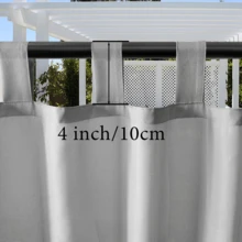 4 Panels Light Filtering Outdoor Waterproof Yard Decoration Curtains For Patio, Solid Color Tab Top Curtains, Uv-Resistant Privacy Protection Outside Drapes For Gazebo, Pergola, Pool, Porch, Cabana - Orange - View 4