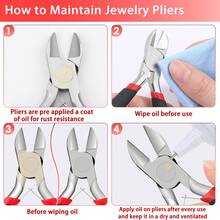 2件套精密珠宝钳 - 尖嘴钳 + 斜口钳，带锯齿钳口的尖嘴钳，小型斜口钳，适用于手工制作，可用于珠宝制作、吉他弦切割、金属丝弯曲、DIY - 彩色 - 查看 7