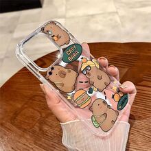 Funda para teléfono de acrílico transparente magnético con patrón Alfabeto kapibala, compatible con iPhone 17/16/15/14/13/12/11 Pro Max/Pro/Plus,  Galaxy S25, S24, S23, S22, S21, S20 y serie A, OPPO y . - transparente - Ver 5