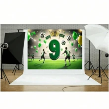 1 pieza de Pancarta plana 2D de Fiesta de 6to Cumpleaños con tema de fútbol, con una corona dorada y globos, fondo de fibra de poliéster, adecuado para sala de estar, dormitorio, oficina o eventos de celebración con tema deportivo - 1 - View 7