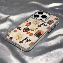 Esta funda de teléfono con  de calabaza de Halloween es compatible con varios modelos de teléfono, incluyendo OPPO Reno 16E/15/14/13/12/11/PRO/PLUS/PROMAX/MINI, S/A/M/NOTE, S/G/EDGE/E, Transition Spark/HANTOM/CAMON/INFINIX, Honor 400/PLAY/X/Y, OPPO Reno/A/F, OPPO Reno 14/Redmi/POCO/NOTE, etc. Transparente, sencilla, elegante y duradera, está hecha de TPU. Es ideal para San Valentín, Halloween, Navidad y otras festividades, ideal para uso personal o como regalo. - transparente - Ver 2