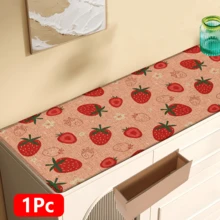 1 tấm thảm trải sàn nhà bếp, phòng tắm, phòng giặt bằng vải lanh in họa tiết dâu tây, hình chữ nhật in 3D, thích hợp cho phòng khách, phòng ngủ, hành lang, phòng tắm, phòng giặt - Thảm polyester, trang trí nhà cửa trong nhà và ngoài trời. - Nhiều màu - Xem 18