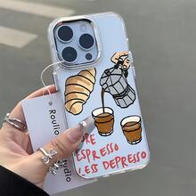 Esta funda con estampado de pan de café es compatible con varios modelos de teléfono, como OPPO Reno 16E/15/14/13/12/11/PRO/PLUS/PROMAX/MINI, S/A/M/NOTE, S/G/EDGE/E, Transition Spark/HANTOM/CAMON/INFINIX, Honor 400/PLAY/X/Y, OPPO Reno/A/F, OPPO Reno 14/Redmi/POCO/NOTE, etc. Transparente, sencilla, elegante y duradera, está hecha de TPU. Es ideal para celebraciones como San Valentín, Halloween y Navidad, ideal para uso personal o como regalo. - transparente - Ver 6