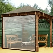 1pc Heavy Duty Transparent Vinyl Tarp - Waterproof & Windproof, With Extra Grommets And Ropes, Suitable For Outdoor Use - Great For Patio, Porch Shades, Plant Covers And Camping - Multicolor - View 7