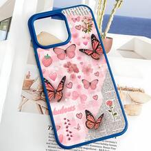 Con el maravilloso patrón Mariposas y corazones, Funda de teléfono de carga inalámbrica de acrílico mate, compatible con Apple 17Pro/17ProMax/17/Air/16/16e/16Pro/16ProMax/16Plus/11/12Mini/13Mini/15ProMax/15Pro/15Plus/14Pro/14ProMax/14Plus/12Pro/12ProMax/13Pro/13ProMax,Galaxy S25+/S24 Ultra/S23 FE/A55/A54/A35/A34/A32/A22/A15/A12/A06/A05/A04E/A04/A03/A02/M15/M145G, Duradero,Elegante,Anti-deslizante -- ¡Regalo ideal para cumpleaños, Navidad y todas las fiestas especiales! - Azul - Ver 6