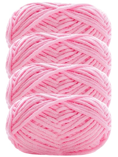 4 Rolls/200g Polyester Chenille Yarn, Soft & Thick, 4mm Velvet-Like Texture Yarn, Suitable For Crochet & Knitting, Multi-Purpose Blended Color Yarn, 200g/7.05oz Per Roll, Total Length 240m/787.4ft - Random Colors