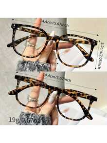 Oversized Square Tortoiseshell Computer Glasses, Vintage Retro Anti-Eyestrain & Anti-Glare Eyewear For Women & Men, Fashion Frames For Gaming, Reading & Daily Screen Time, Non-Prescription Clear Lens - 暢銷產品 - 查看 10