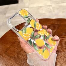 Funda para teléfono de acrílico transparente magnético con patrón hojas de limón amarillas, compatible con iPhone 17/16/15/14/13/12/11 Pro Max/Pro/Plus,  Galaxy S25, S24, S23, S22, S21, S20 y serie A, OPPO y . - transparente - Ver 5