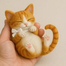 一套动物羊毛毡套装，适合初学者和成人，附带分步教程，包含猫头鹰/仓鼠/狗/猫/狐狸/兔子/西瓜等DIY羊毛毡作品，可爱有趣的家居装饰品，生日、情人节和圣诞节礼物 - 彩色 - 查看 8