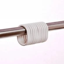 C-Shaped Curtain Hooks PP Resin Easy Installation Quiet & Smooth For Shower & Window Curtains - Multicolor - View 4