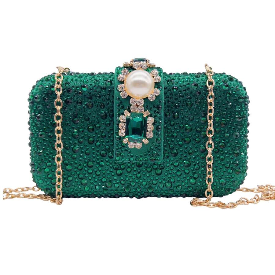 2026新款双面镶钻珍珠手拿包婚礼晚宴包女士派对钱包生日礼物