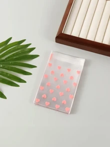 100个透明心形自粘包装袋，适用于饼干、糖果和甜点，也适合礼品和纪念品包装，是情人节、婚礼和其他庆祝活动的理想之选。 - 彩色 - 查看 7