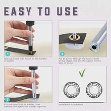 100pcs/Set Grommet Tool Kit, 6mm Inner Diameter Silver Grommets For Clothing, Shoes, Bags, Leather Crafts DIY