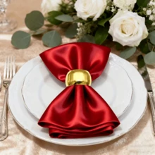 6 piezas/12 piezas Anillos para servilletas dorados, decoración de mesa de calidad lujosa para banquetes/hogar, 2 piezas Anillos para servilletas chapados en oro, minimalista de alta gama, mejora el ambiente de comedor, Anillos para servilletas de estilo europeo dorados - Multicolor - Ver 6