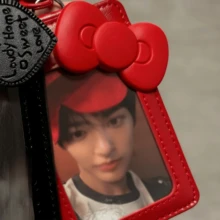 黑色仿皮学生证卡套 - 配银色猫咪吊坠，仿皮校园卡套 - 时尚照片卡套 - 可装身份证、交通卡、学生证 - 可展示名人照片 - 均碼 - 查看 5