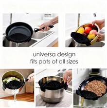 1pc Adjustable Silicone Pot Strainer, Kitchen Pot Bowl Strainer Filter, Handheld Pot Colander For Draining Pasta, Vegetables, Fruits - Nhiều màu - Xem 3