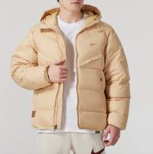 Nike Storm-FIT 防風拒水保暖連帽拉鍊麵包長袖羽絨外套 男款 - 淺卡其色 - 查看 2