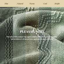 1pc Mint Green & Gray Knit Throw Blanket, Lightweight For Sofa, Boho Home Decor, 50" X 60" - Gray green - View 6