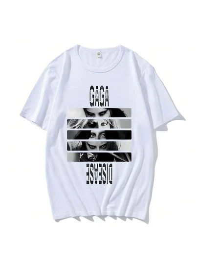 Lady Gagas Disease T-Shirts Unisex Pure Cotton Tour Logo Merch men Men Fashion Casual Short Sleeve Vontage T Shirts Streetwear gym mujer