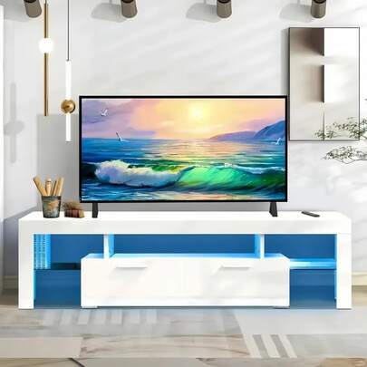Mueble Mesa Para Tv Moderno Minimalista Con Luz Led 160cm,para Sala de Estar, Recámara, Diseño Minimalista