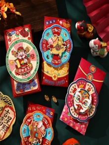 2个2026新款旋转红包，财神创意高端红包袋，中国新年红包，马年生肖红包，海外华人红包，公司年终奖励红包，节日奖励，生日红包（款式随机） - 彩色 - 查看 4