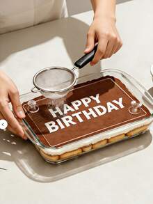 Personliazed Texts Tiramisu Letter Mold, Custom Cake Stencils, 19.9cm*11.9cm Acrylic Tiramisu Smoothing Board, Tiramisu Baking Tool With Hollow Arabic Text Design, Simple Cake Smoothing Board - Tiramisu Mold - View 3