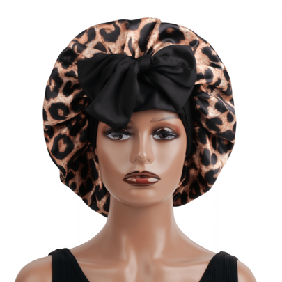 1pc Luxury Satin Sleep Cap With Adjustable Bow - Lightweight Hair Care Cap For Curly/Braided/Natural Hair, Available In Multiple Colors, Essential For Nighttime Hair Care, Soft And Close Fit For Hair, Premium Bathroom Accessories, Barber Salon Hair Products And Accessories, Beauty Travel Essentials Hair Sleep Cap