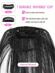 1pc/4pcs, Women's Bangs Synthetic Wigs, Natural Forehead Bangs, Retro Side Bangs, Fake Bangs, Seamless Ultra-Thin Hair Curtains, Hair Claw Clips, Hairpins, Hair Clips, Hairpins, Hair Accessories