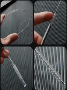 10件套多功能清洁刷套装 - 长吸管刷、小瓶刷、吸管刷、管道清洁刷，适用于清洁水壶、顽固污渍和边角缝隙。 - 白色 - 查看 2