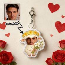 1 Customized Picture Keychain, Personalized Keychain, Valentine's Day Limited, Customized With Pictures, Cute, Suitable For Father's Day, Mother's Day, Halloween, Christmas Eve, Valentine's Day, Birthdays, Personalized Anniversaries - Little Sheep - Multicolor - View 2