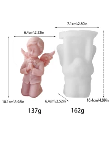 祈祷少女硅胶蜡烛模具 - 多用途大豆蜡手工工具，适用于家居装饰、园艺、十字架艺术雕塑、蜡烛模具 - 白色 - 查看 10