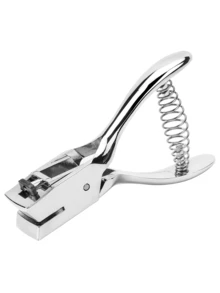 1 pieza Perforadora manual de agujero ovalado, adecuada para tarjetas de PVC - Perforadora de insignias de metal manual con ranura de 15x3mm sin rebabas, herramienta profesional para tarjetas de identificación/insignias de fotos/álbumes de recortes - Edición de pequeña empresa esencial para oficina y manualidades - Multicolor - Ver 2