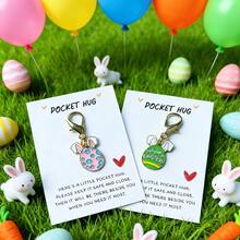 5/10pcs Cute Easter Bunny Egg Pocket Hug Cards | Ideal For Birthdays, Gifts, And Holidays Like Valentine's, Mother'S Day, Easter, Made Of Zinc Alloy, Pink - Multicolor - View 7