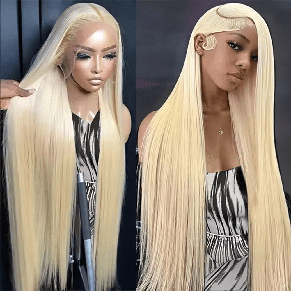 CEXXY 13x6 Blonde 613 Spitze Vorderseite Perücke menschliches Haar gerade Perücke für Frauen Brasilianische gerade Spitze Vorderseite menschliches Haar Perücke Pre mit Babyhaar HD Transparente Spitze gebleicht Knoten Glueless Perücke Deep Part Platinum Blonde Spitze Perücke lange gerade Perücke 180% Dichte natürliche Haarlinie menschliches Haar Perücken Farbige Perücke kann gefärbt und Restyled Salon Qualität Ready Look tägliche Wear Party