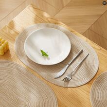 6pcs Woven-Look Placemats, Heat Resistant, Absorbent, Anti-Slip, Quick Dry Silica Gel Table Mats - Dark Grey - View 7