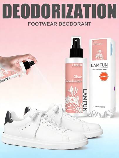 鞋袜除臭喷雾，鞋袜除臭剂，空气清新剂，清新香味，有效去除脚汗引起的异味并防止复发，鞋类除臭喷雾。适用于脚部、袜子、运动鞋、高跟鞋、鞋柜、衣柜。
