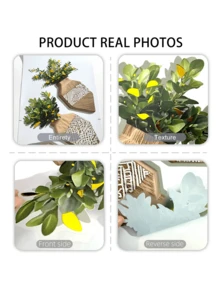 1 件创意 3D 逼真盆栽植物墙贴，可移除哑光自粘墙贴，适用于客厅、卧室、儿童房、家居装饰、春季装饰，为您的家增添活力，Rama Decor 贴纸礼品，生日/毕业礼物 - 彩色 - 查看 10